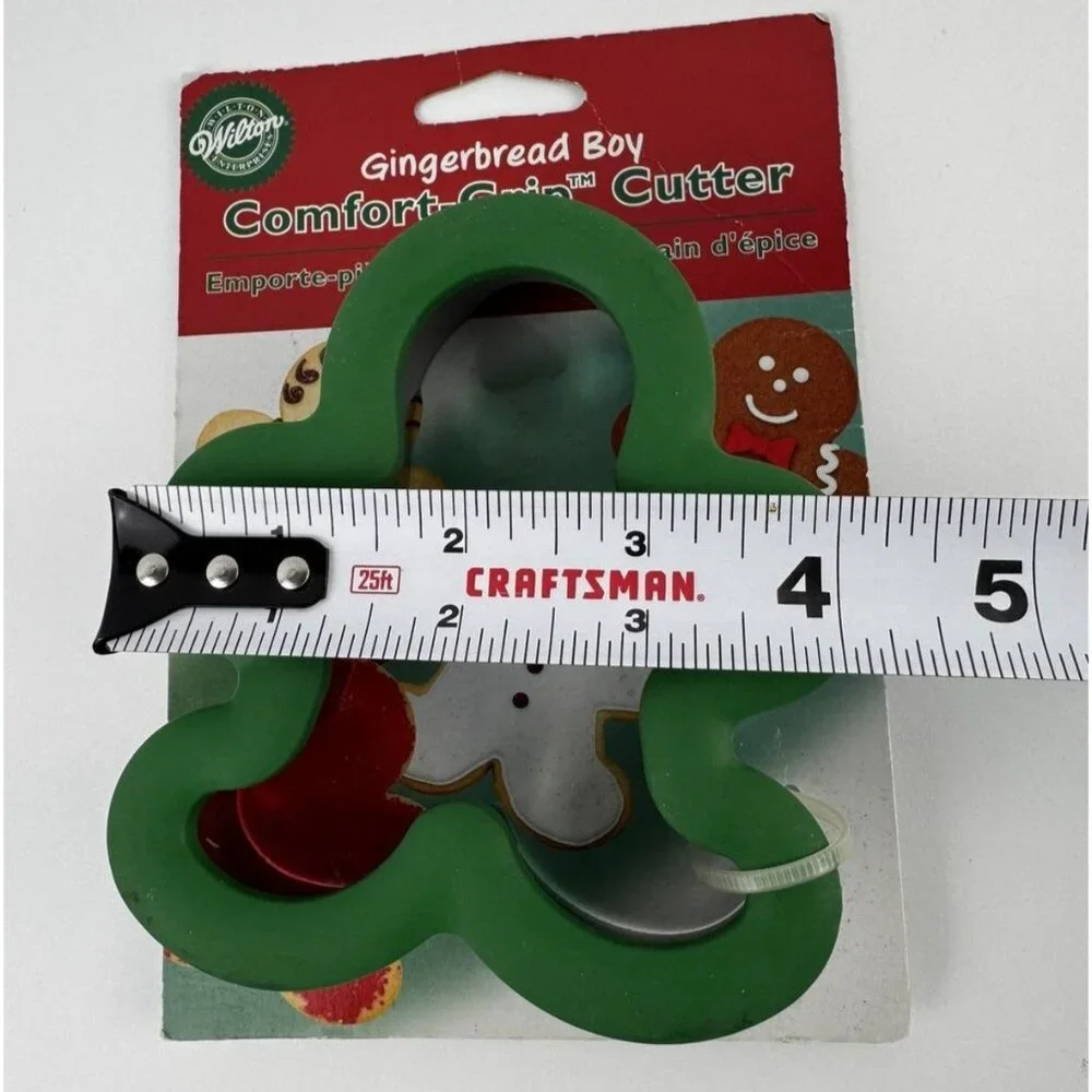 Wilton Gingerbread Boy Cookie Cutter Comfort Grip Large Oversized Green 2005